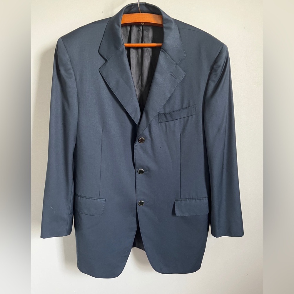 CANALI wool 3 button navy sportcoat